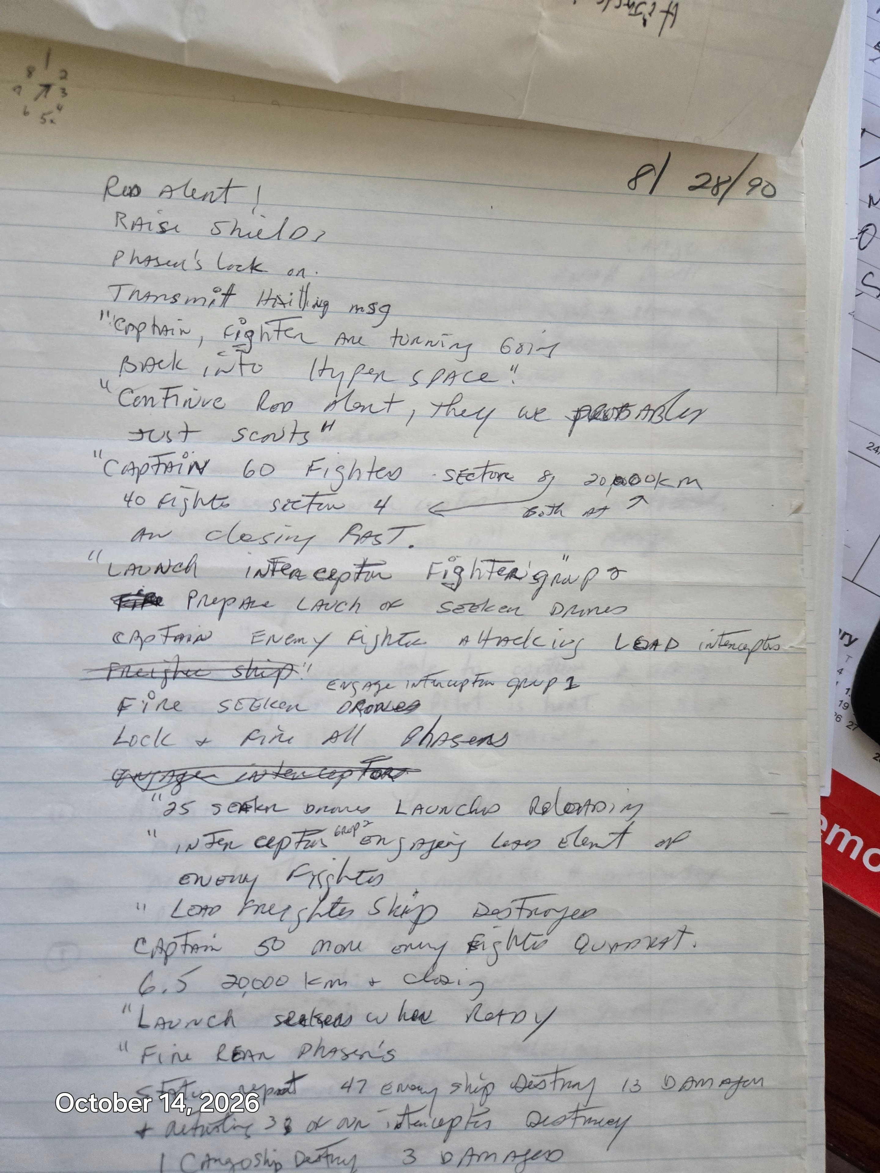 Original handwritten manuscript page by J.R. Hare
